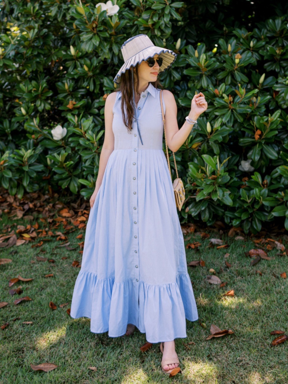 Buru x Hunter Blake Sleeveless Tiered Shirtdress